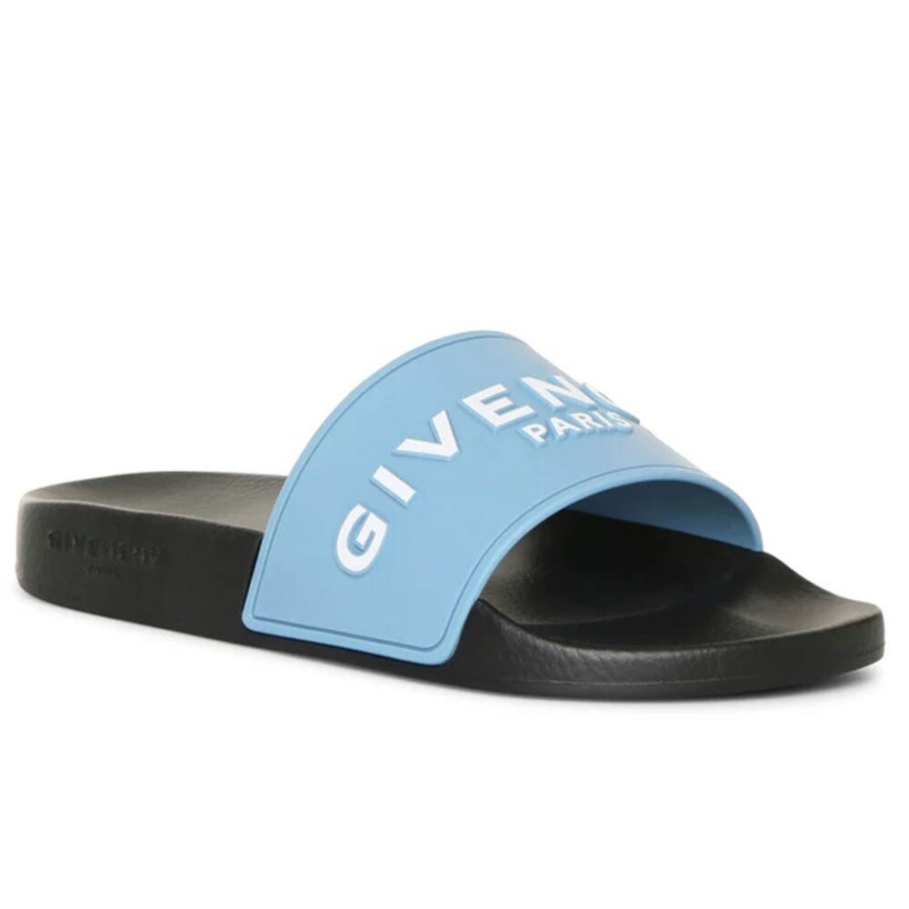 NEW Givenchy Women's Logo Rubber Pool Slides Sandals 37 BOX NIB AUTH!